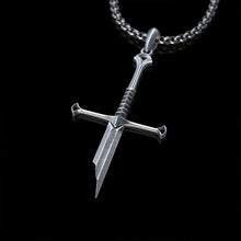 Load image into Gallery viewer, Silver-Plated Broken Sword Pendant