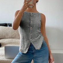 Load image into Gallery viewer, Women's Plain Button Front Tank Top