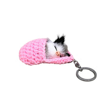 Load image into Gallery viewer, Cute Sleeping Kitten Keychain