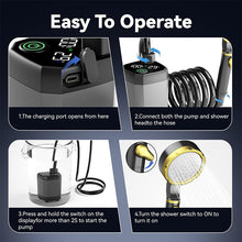 Load image into Gallery viewer, Portable Rechargeable Outdoor Camping Shower Pump