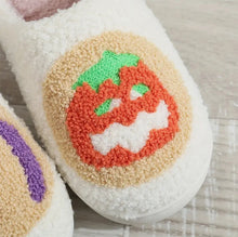 Load image into Gallery viewer, Halloween Cartoon Pattern Plush Slippers