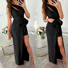 Load image into Gallery viewer, Fashion Solid Color One Shoulder Dress