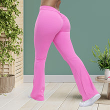 Load image into Gallery viewer, Women's High Waist Ruched Flared Sports Leggings
