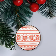 Load image into Gallery viewer, Round Christmas tree hanging sign with patterns
