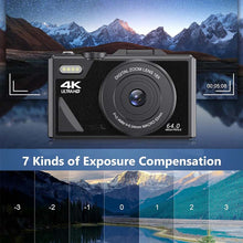 Load image into Gallery viewer, 64 million pixel high-definition flip-screen digital camera
