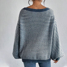 Load image into Gallery viewer, Women's Striped Drop Shoulder Sweater