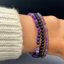 Load image into Gallery viewer, Amethyst Stress Relief Beaded Bracelet