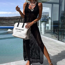 Load image into Gallery viewer, Crochet Knit Cross Back Cover Up Maxi Dress