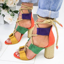 Load image into Gallery viewer, Multicolor Lace-up Heels