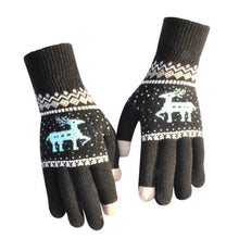 Load image into Gallery viewer, Snowflake Printed Knitted Touchscreen Gloves