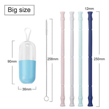 Load image into Gallery viewer, Silicone Straw Drinking Reusable，4PCS
