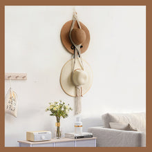 Load image into Gallery viewer, Handmade Linen Decorative Boho Hat Rack For Wall Hanging