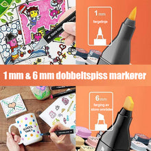 Load image into Gallery viewer, 80 farger Premium doble spissmarkører sett med bæreveske