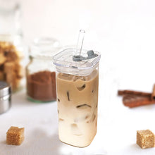 Load image into Gallery viewer, Square Drinking Cup with Lid &amp; Straw
