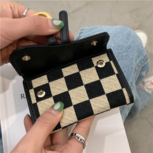 Load image into Gallery viewer, Checkerboard Pattern D Letter Design Card Holder