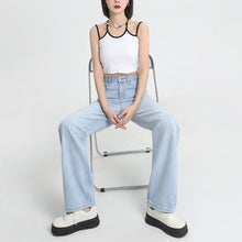 Load image into Gallery viewer, Lyocell høye jeans med vidde ben