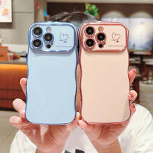 Load image into Gallery viewer, Cute Wave Shape With Love Heart Raised Camera Protection Phone Case