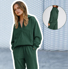 Load image into Gallery viewer, Long Sleeve Half Zip Pullover Sweatshirt Joggers Set
