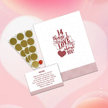 Load image into Gallery viewer, Valentine's Scratch Off Advent "14 things I or WE love about you!"