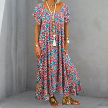 Load image into Gallery viewer, Loose Long Printed Bohemian Dress