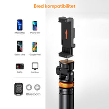 Load image into Gallery viewer, Selfie Stick-stativ med Bluetooth-fjernkontroll