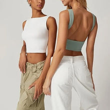 Load image into Gallery viewer, Women's Sexy Open Back Sleeveless Crop Tank
