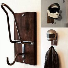 Load image into Gallery viewer, Wooden Motorcycle Helmet Wall Mount