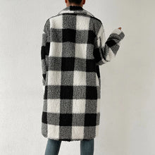 Load image into Gallery viewer, Women’s Chic Plaid Print Warm Plush Long Coat