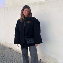 Load image into Gallery viewer, Hepburn Style Woolen Cape Coat