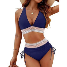 Load image into Gallery viewer, 2024 High Waisted Tummy Control Color Block Bikini Sets