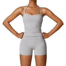 Load image into Gallery viewer, Women's Suspender Shorts Solid Color Sports Set