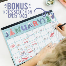 Load image into Gallery viewer, Doodle Typography Large Desk Calendar