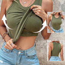 Load image into Gallery viewer, Ribbed Round Neck Tank Top With Bra Pads