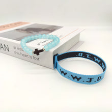 Load image into Gallery viewer, WWJD Cross Beaded Bracelet Set