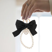 Load image into Gallery viewer, Cute Faux Pearl Decorated Wristlet Keychain