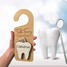 Load image into Gallery viewer, Wooden Tooth Fairy Door Hanger