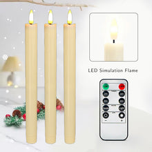 Load image into Gallery viewer, Drip Wax Flameless Taper Candles Flickering with 10-Key Remote