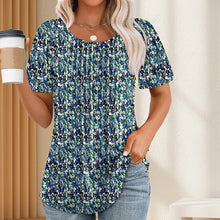 Load image into Gallery viewer, Elegant Pleated Round-Neck T-Shirt for Women