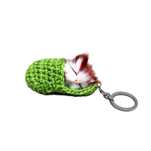 Load image into Gallery viewer, Cute Sleeping Kitten Keychain
