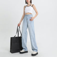 Load image into Gallery viewer, Lyocell høye jeans med vidde ben