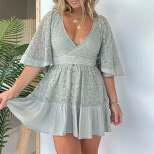 Load image into Gallery viewer, Lace Crochet Romper Dress with Built-in Shorts