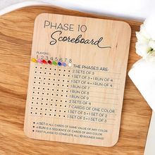 Load image into Gallery viewer, Wooden Phase 10 Score Board