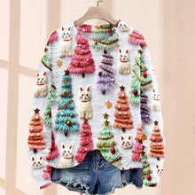 Load image into Gallery viewer, Christmas Tree Cute Cat 3D Print Sweater