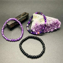Load image into Gallery viewer, Amethyst Stress Relief Beaded Bracelet
