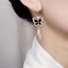 Load image into Gallery viewer, Crystal Butterfly Tassel Earrings