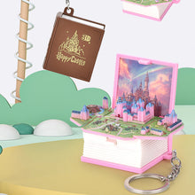 Load image into Gallery viewer, 3D stereoskopisk bokfolding pop-up boknøkkelring