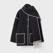 Load image into Gallery viewer, Hepburn Style Woolen Cape Coat