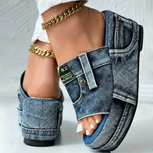 Load image into Gallery viewer, Women's Platform Denim Sandals