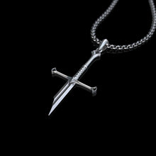 Load image into Gallery viewer, Silver-Plated Broken Sword Pendant