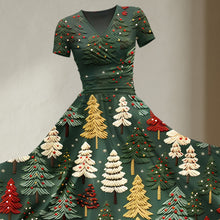 Load image into Gallery viewer, Women's Christmas Tree Print Design Maxi Dress